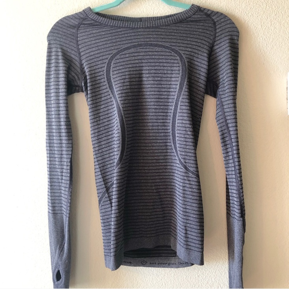 Grey Lulu Lemon Long Sleeve Shirt
